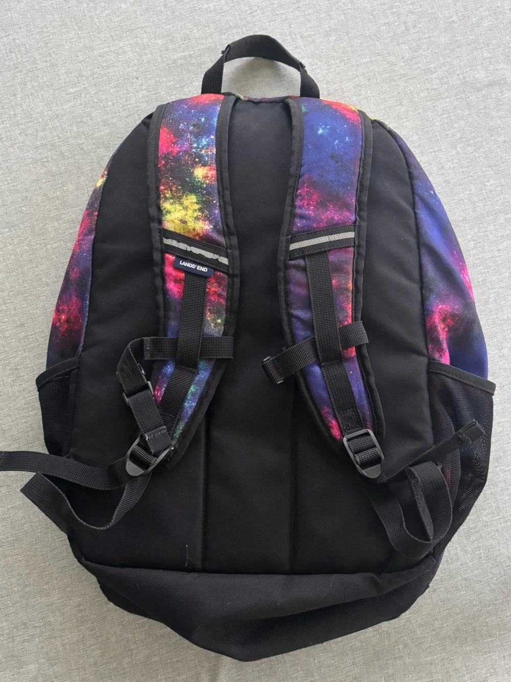 Lands' End Galaxy-Print Backpack in Purple with Multicolor Accents